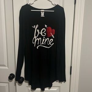 NWT Color Bear 2X Tunic Be Mine Valentine’s Day Long Sleeve Shirt black ♥️